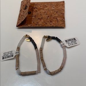 Two Anthropologie elastic stretch bead bracelets